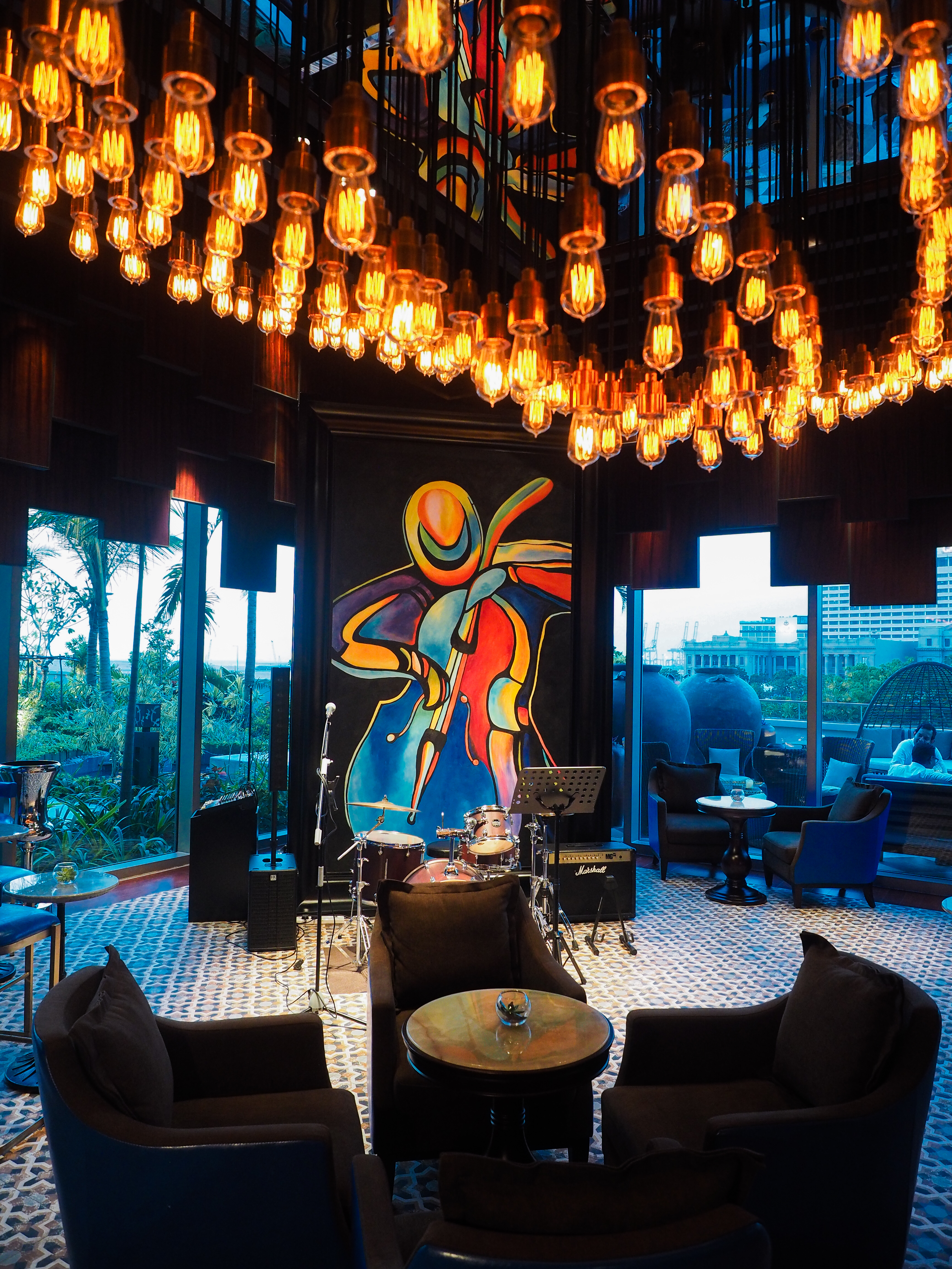Abstract painting in the bar